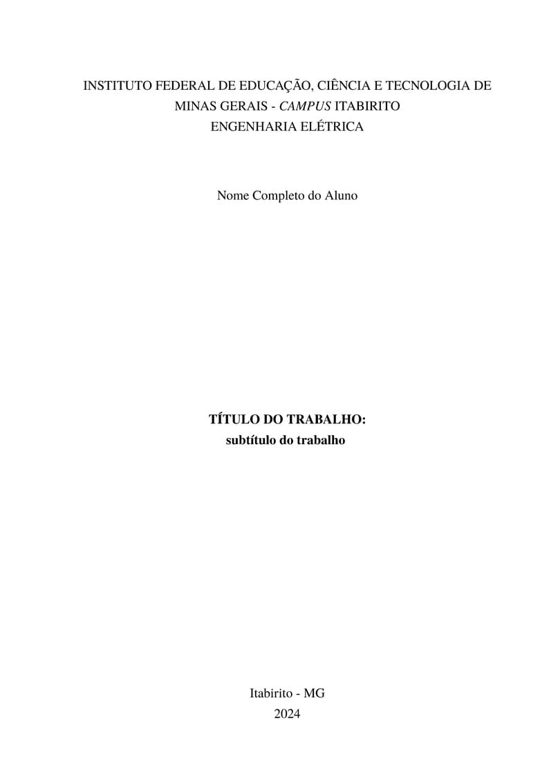 TCC Template - IFMG-ITR (Modelo para trabalho de conclusão de curso)