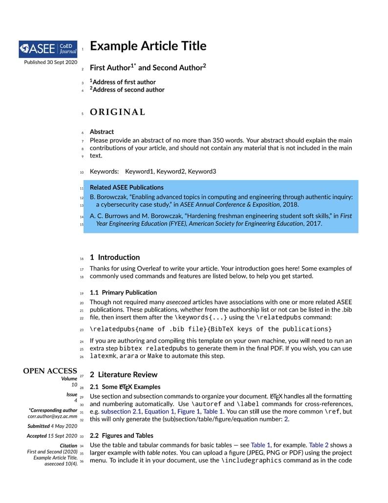 ASEE CoED Journal Template