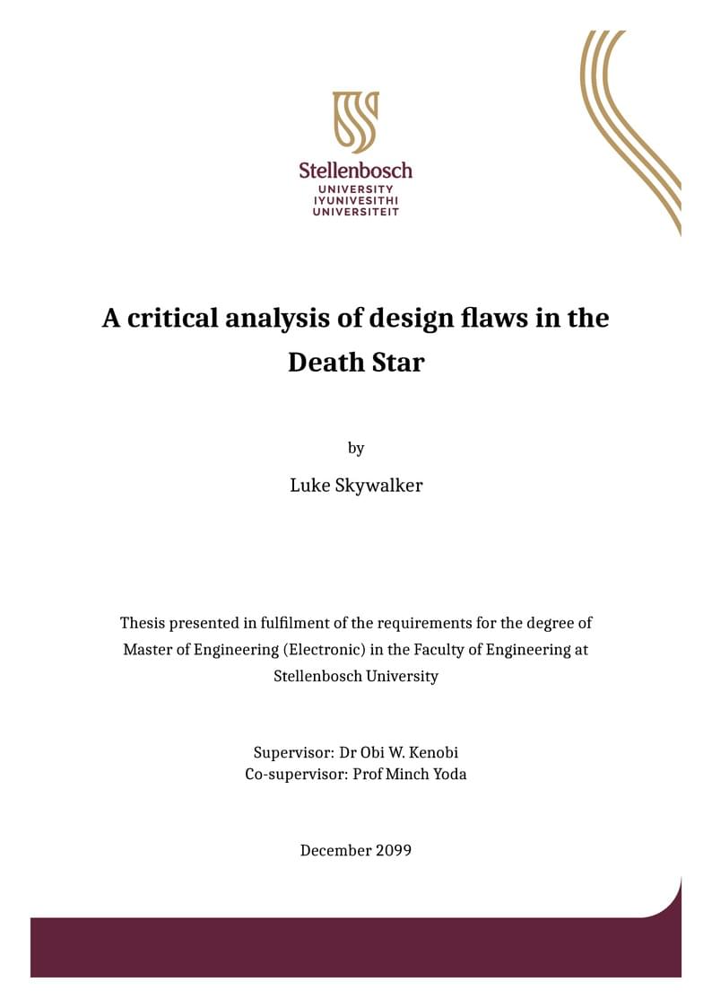 Stellenbosch University Electrical and Electronic Engineering Template