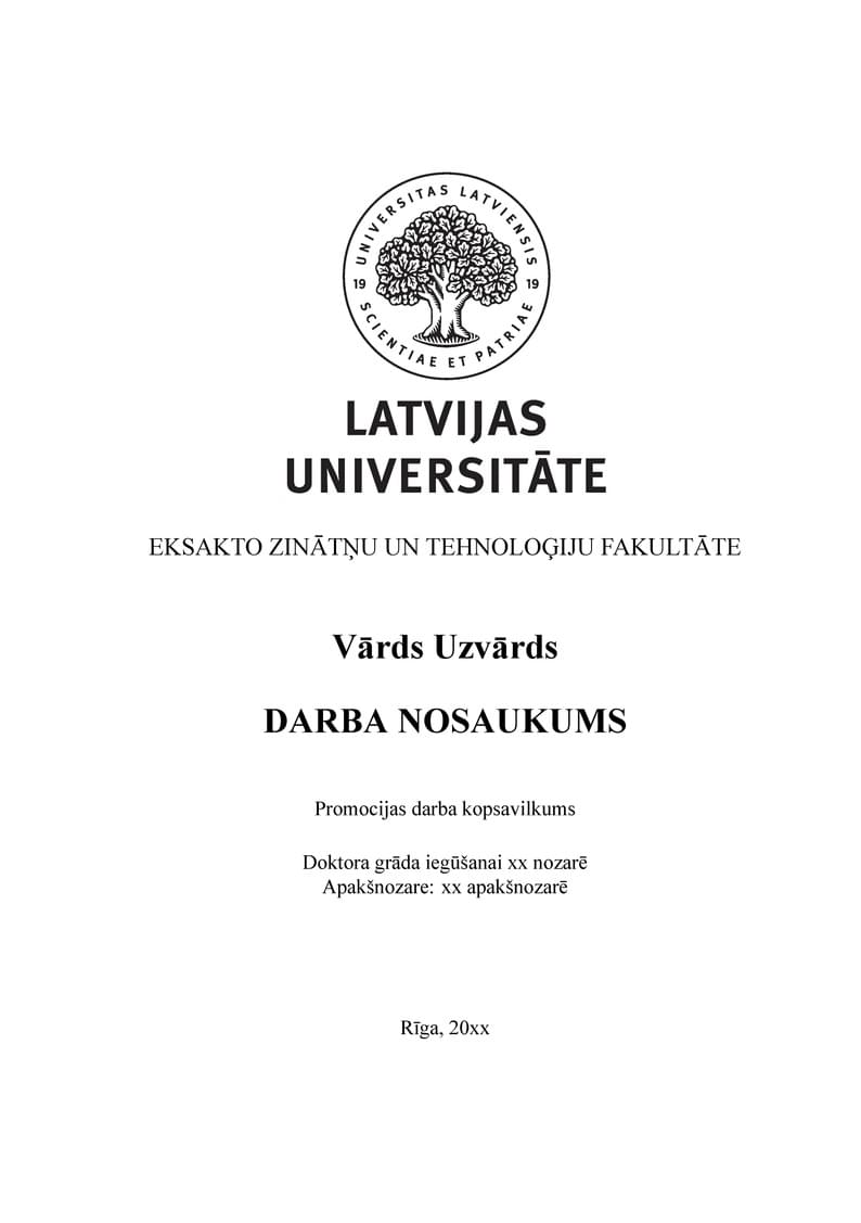 Promocijas darba kopsavilkums LU EZTF