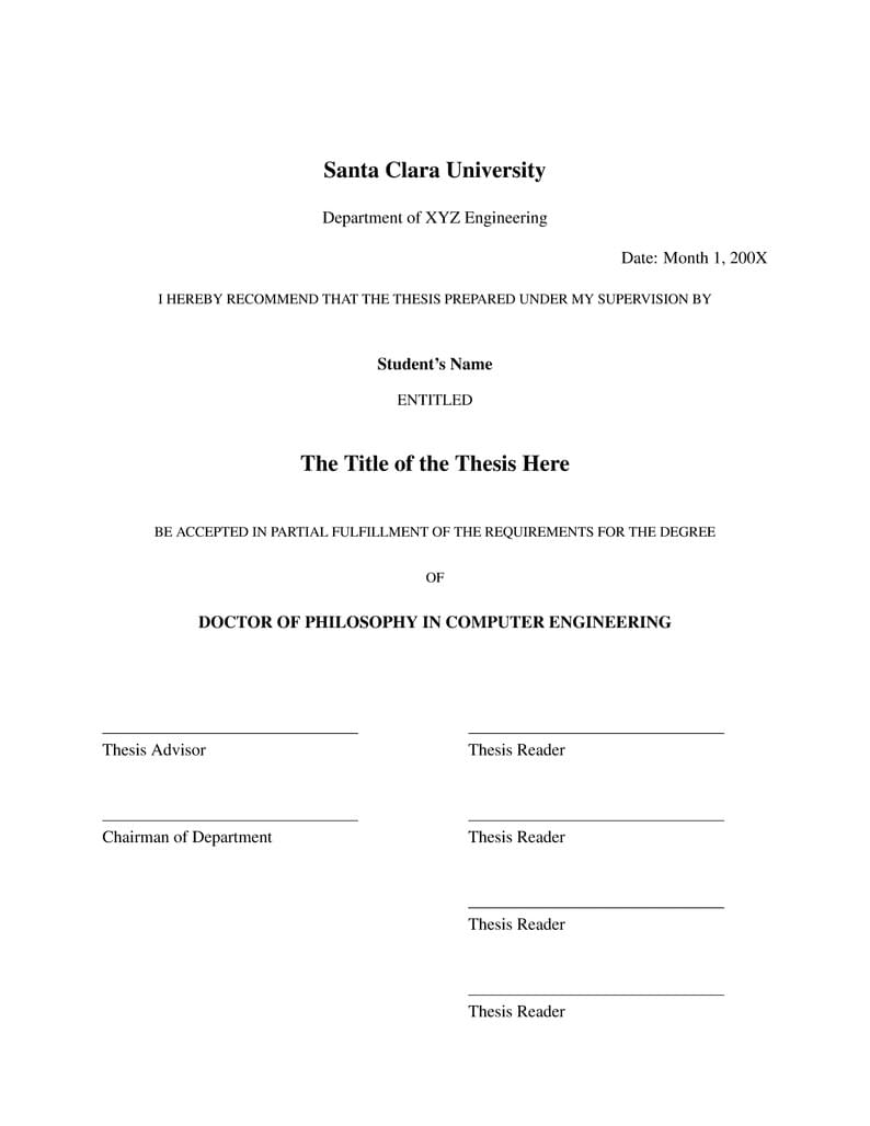 Santa Clara University Ph.D. Thesis Template (Department of Computer Science &  Engineering)