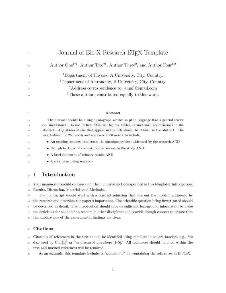 Journal of Bio-X Research template