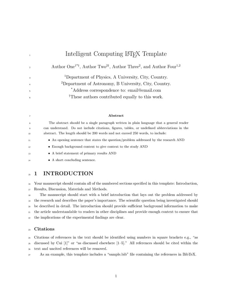 Intelligent Computing template