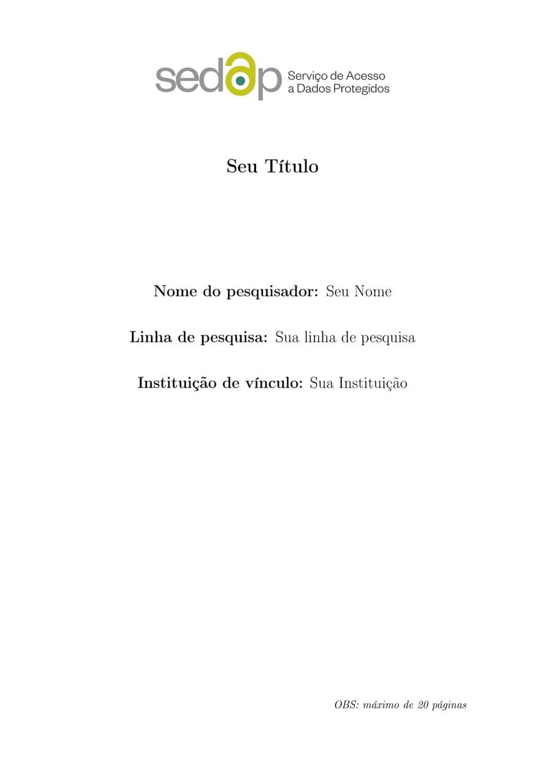 Template - Projeto de Pesquisa SEDAP