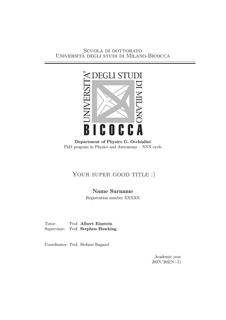 PhD Thesis UniMiB - TempLaTeX