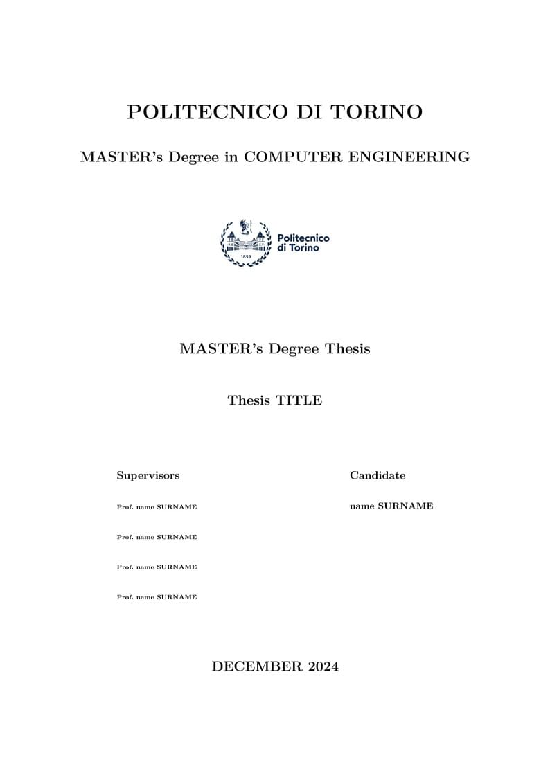 Polito Thesis Template 2024