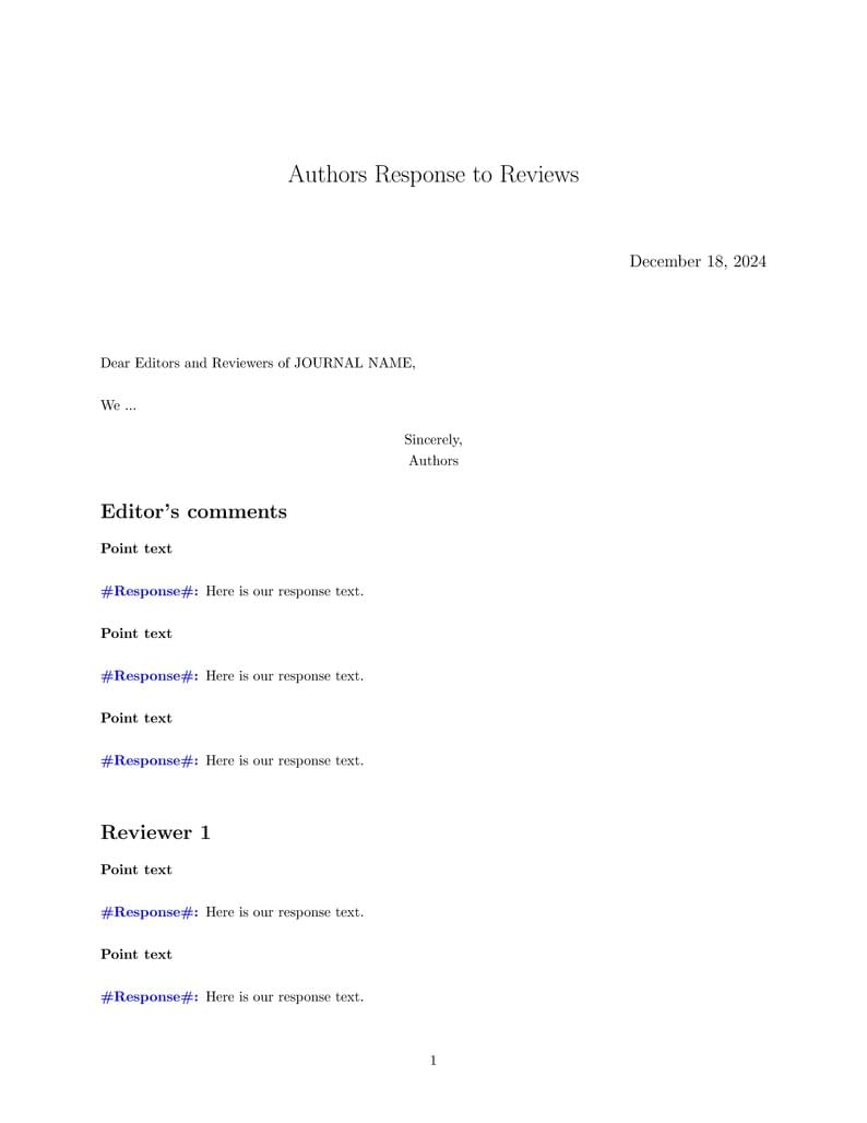 Review response letter
