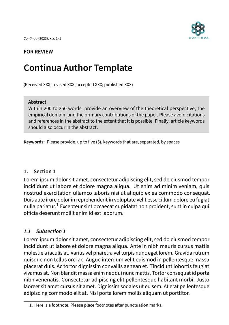 Continua author template