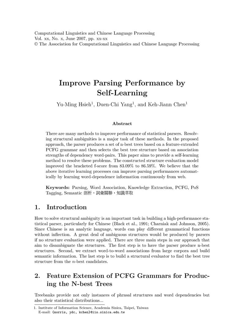 Template for the International Journal of Computational Linguistics and Chinese Language Processing (IJCLCLP)