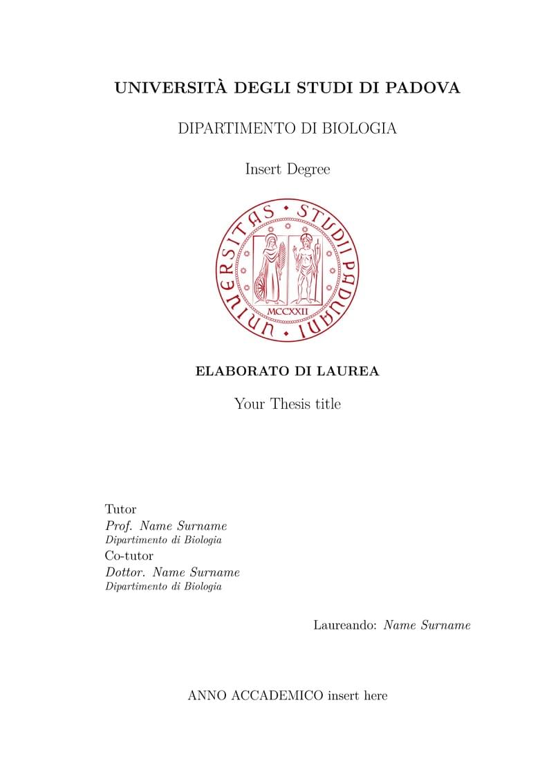 UNIPD Department of Biology Thesis Template