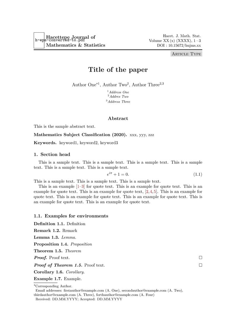 HJMS LaTeX Template