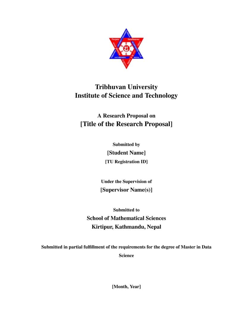 Tribhuvan University, Institute of Science and Technology, Masters Research Proposal