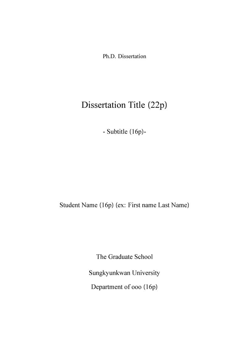 PhD Dissertation Template for Sungkyunkwan University