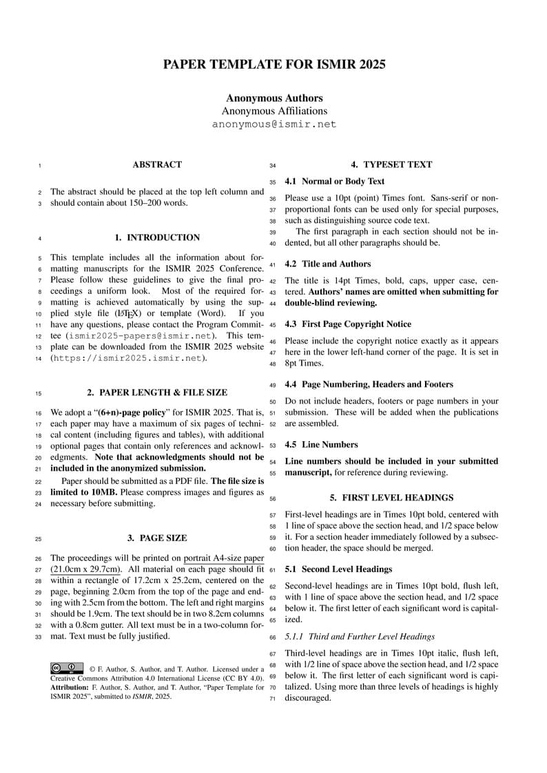 Paper Template for ISMIR 2025