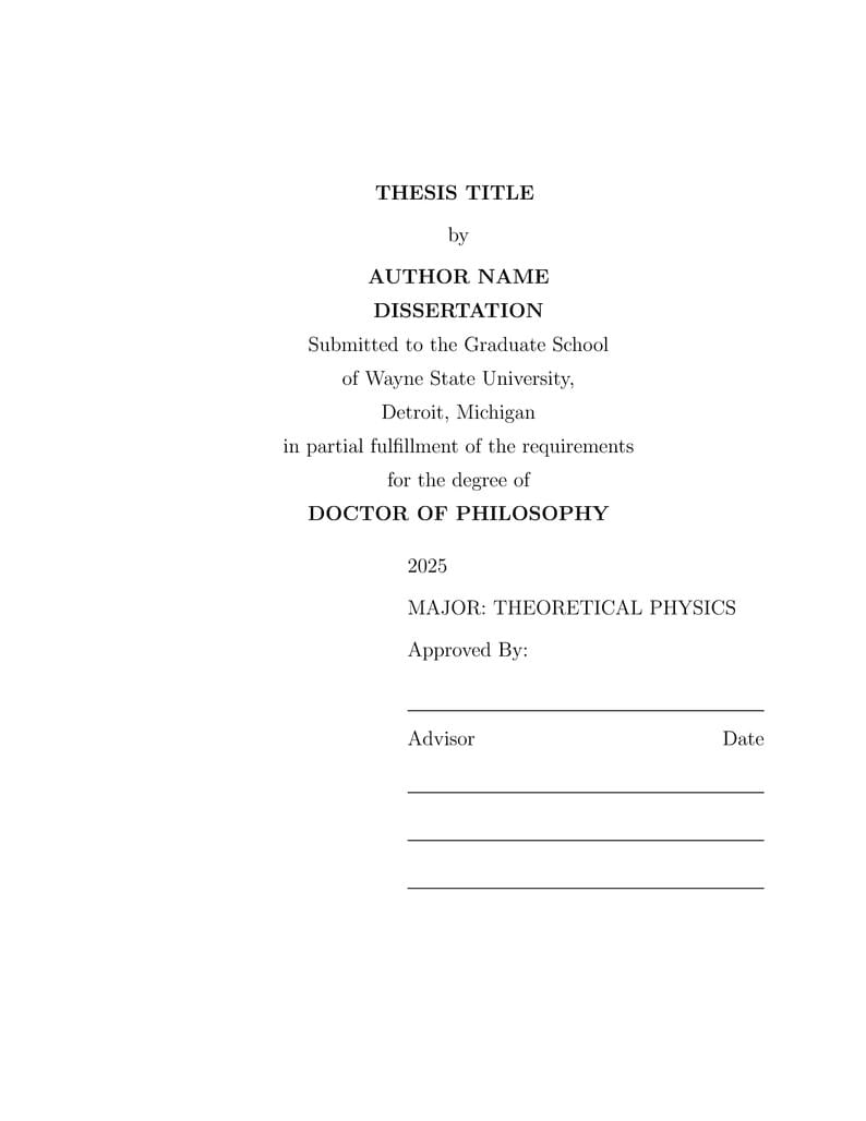 WayneStateU Thesis Template