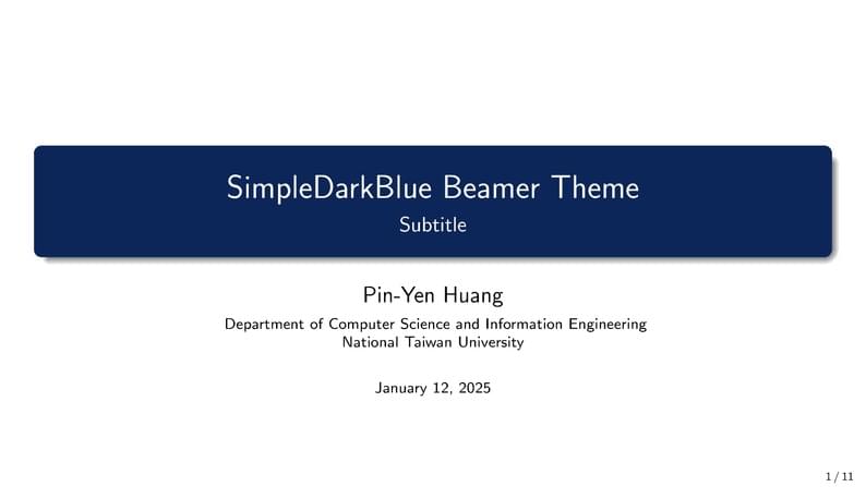 SimpleDarkBlue Beamer Theme