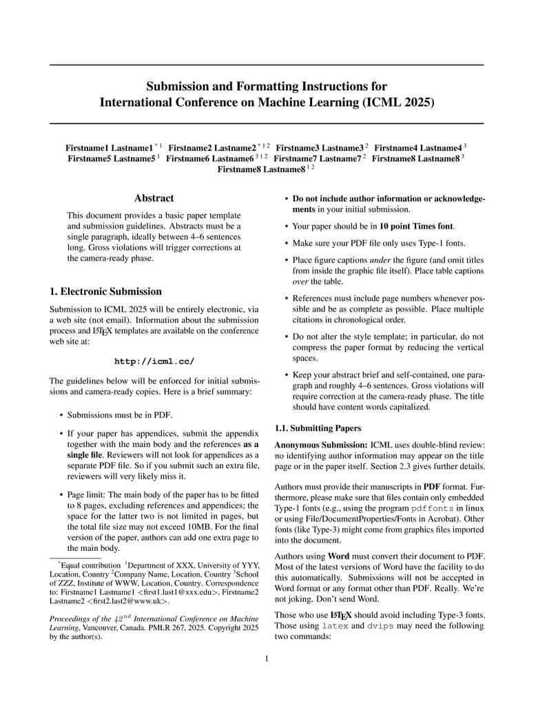 ICML2025 Template