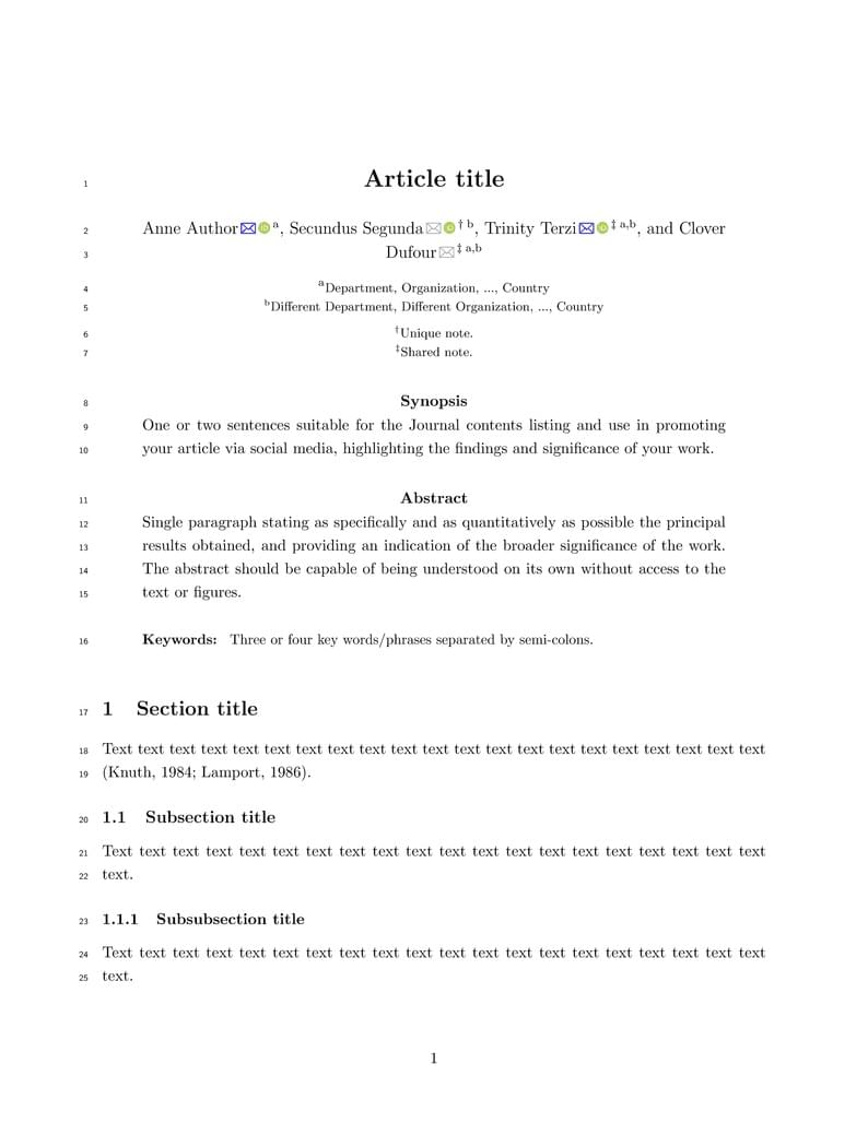 Template for International Union of Crystallography (IUCr) Journals