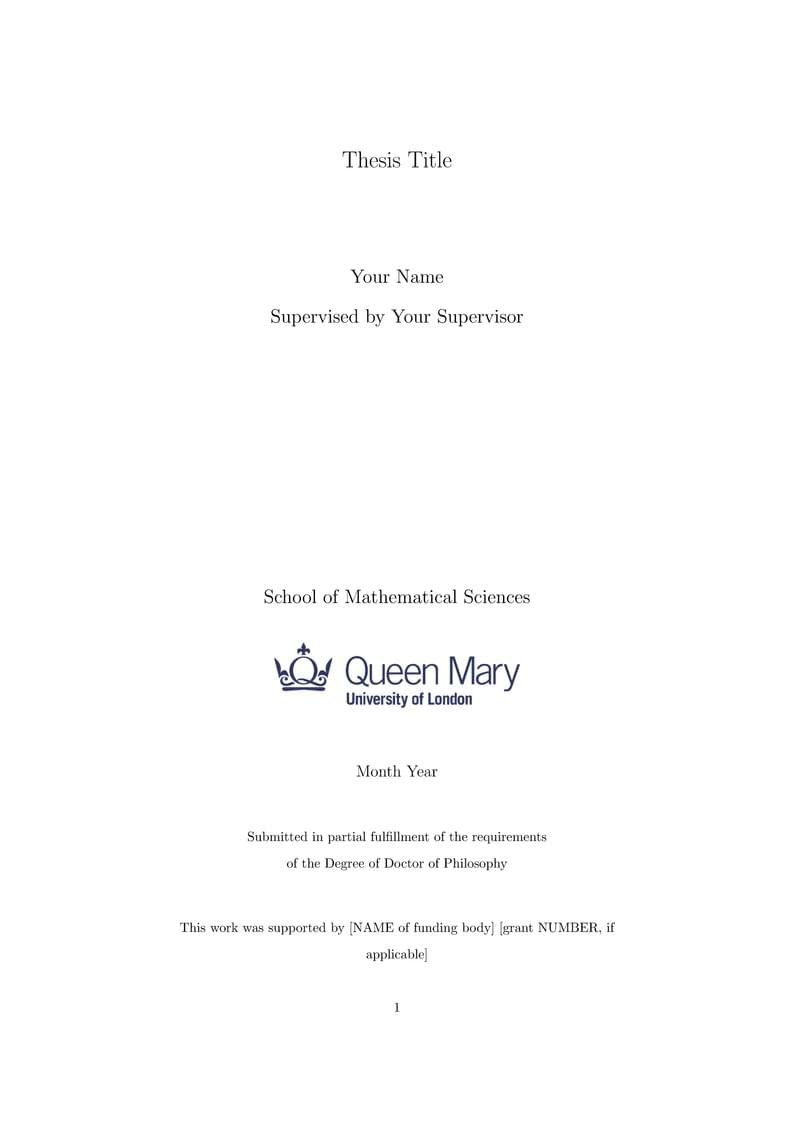 QMUL SMS PGR Thesis Template