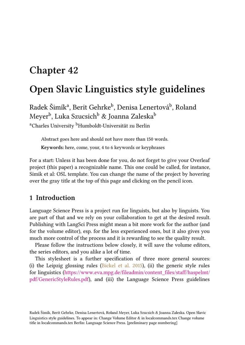 Open Slavic Linguistics (at LangSci) template for papers in edited volumes 2025-01