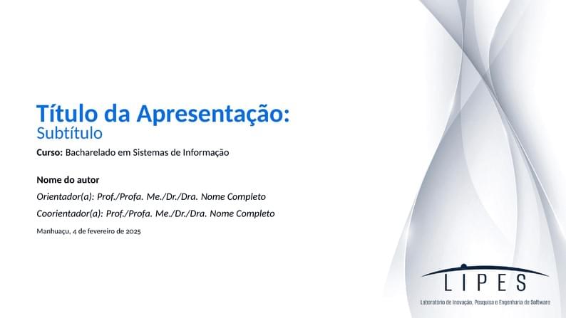 Modelo de Apresentação LIPES (IF Sudeste MG)
