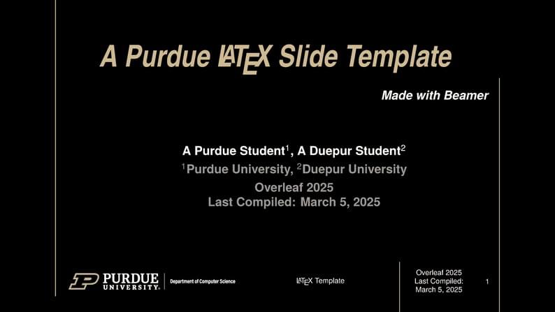 A Purdue LaTeX Slide Template