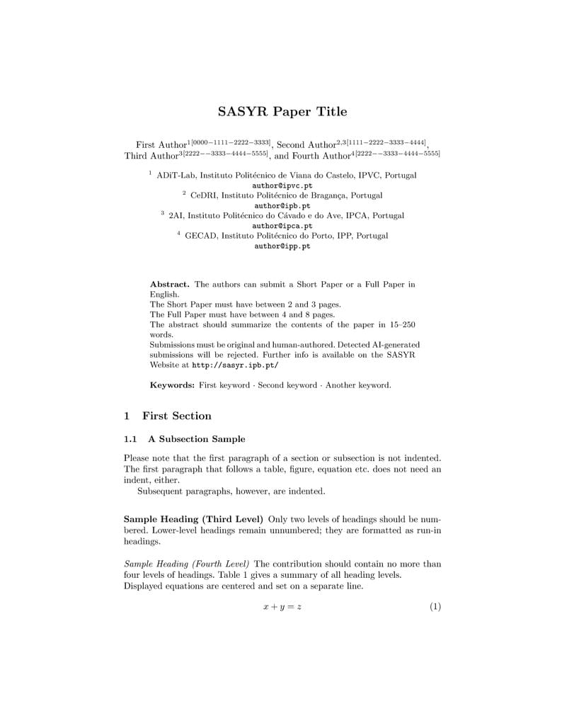 SASYR Paper Template