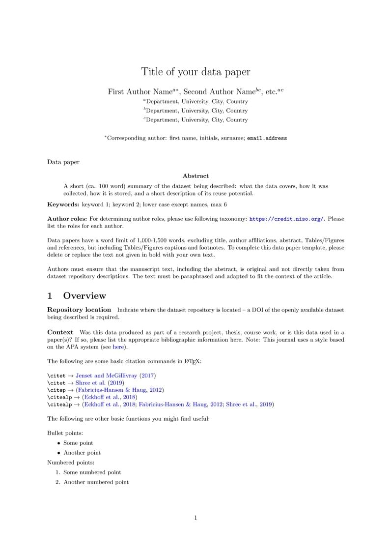 JOHD data paper template