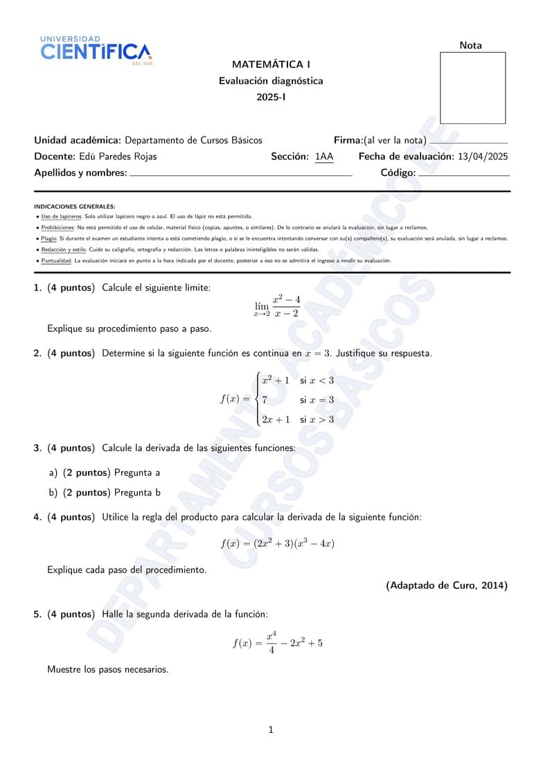 Universidad Científica del Sur_plantilla para evaluación matemática