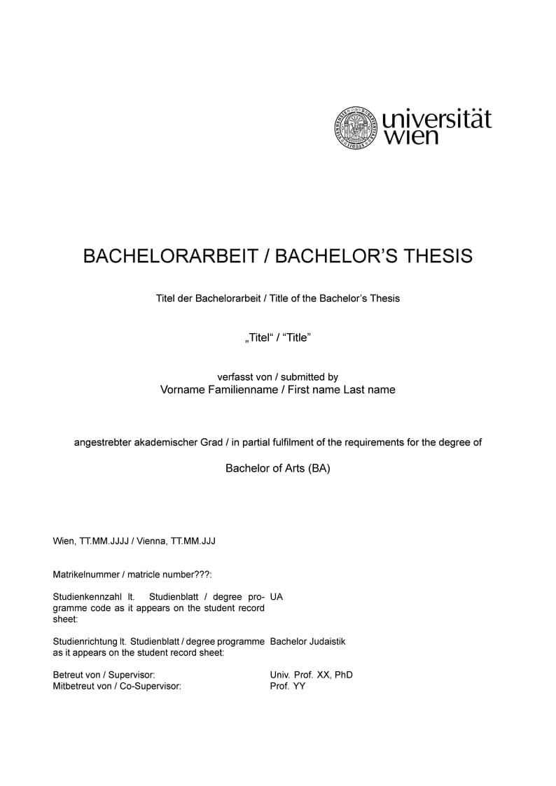 Template Jewish Studies – University of Vienna