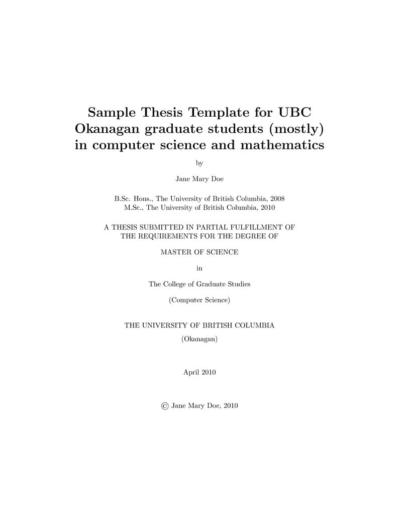 Sample Thesis Template for UBC Okanagan graduate students (mostly) in computer science and mathematics v1.16