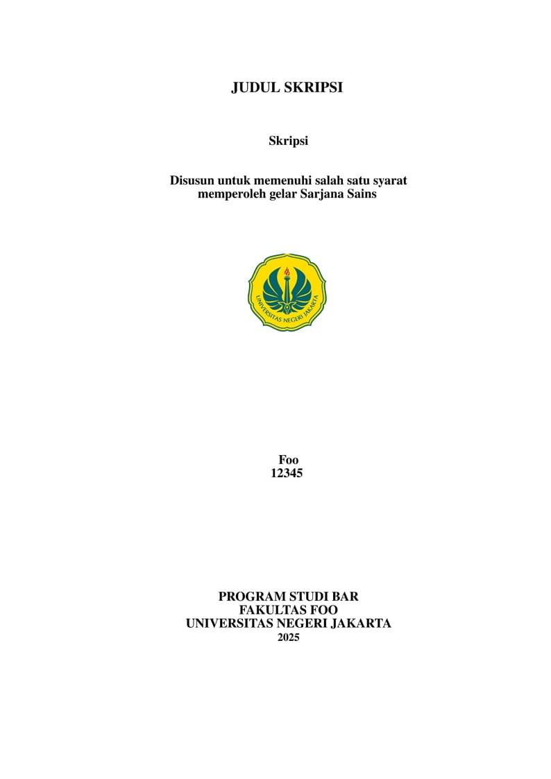 Unofficial Template Skripsi Universitas Negeri Jakarta