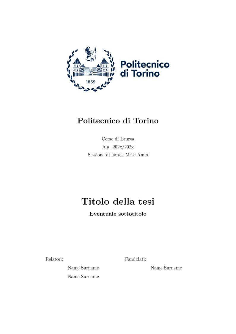Politecnico di Torino - Thesis Template