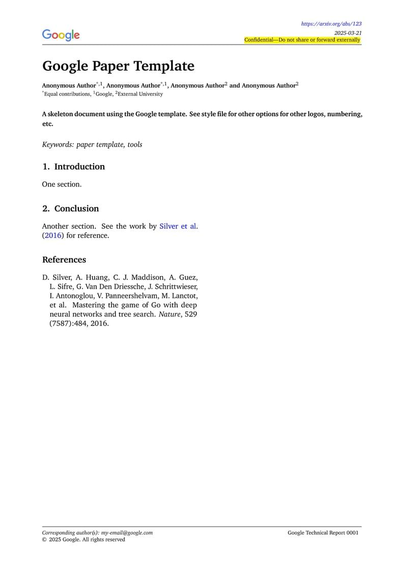 Google LaTeX Template