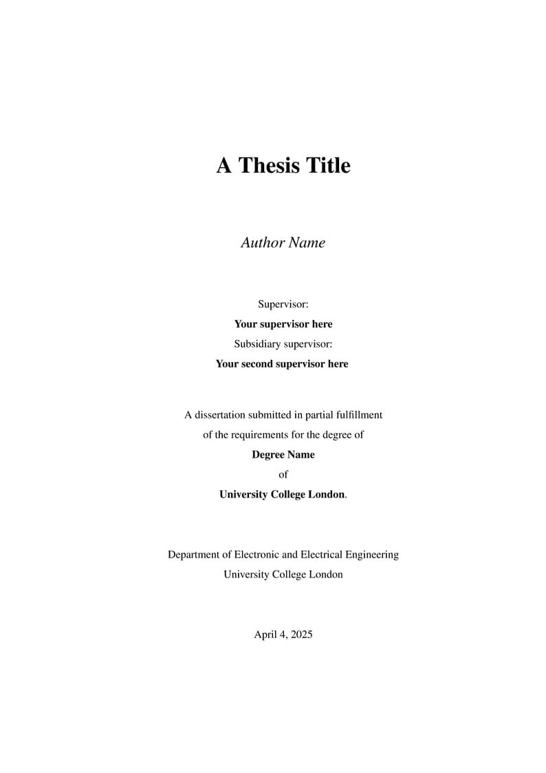 UCL - EEE - Thesis Template