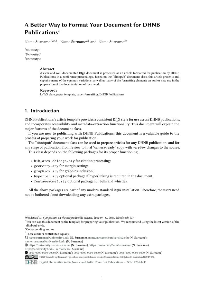 Digital Humanities in the Nordic and Baltic Countries Publications template