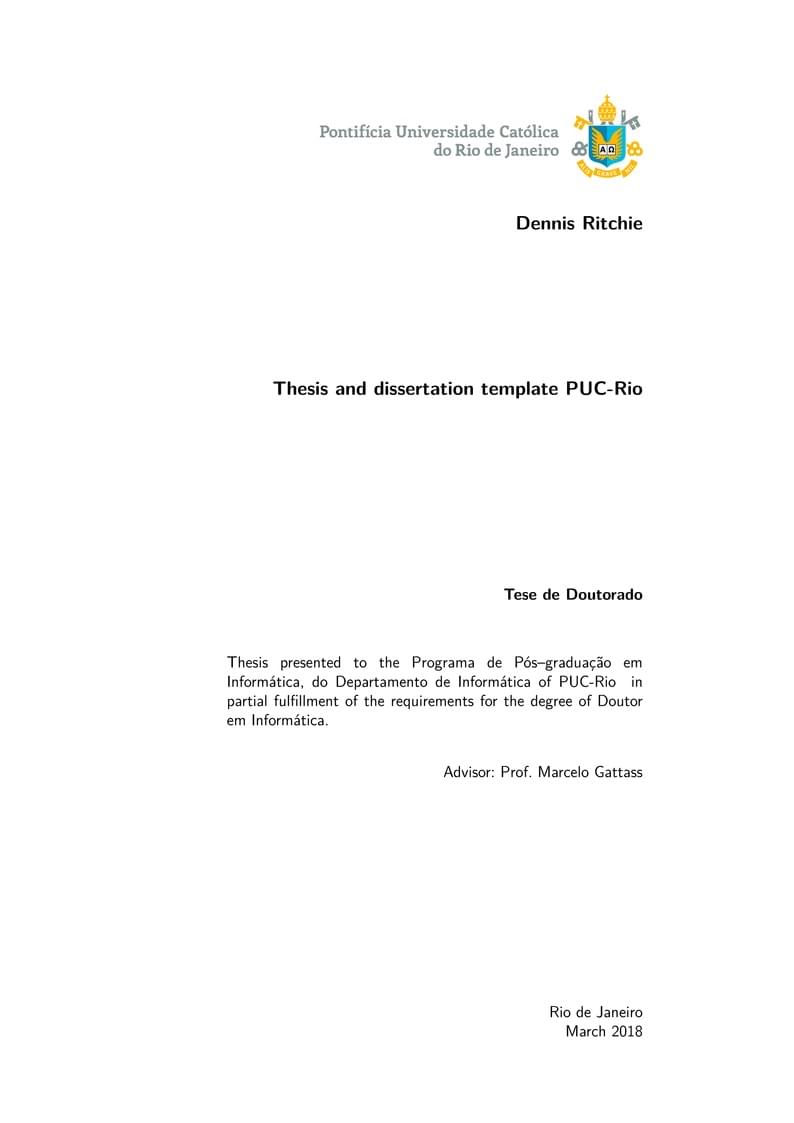 PUC-Rio Thesis and Dissertation Template