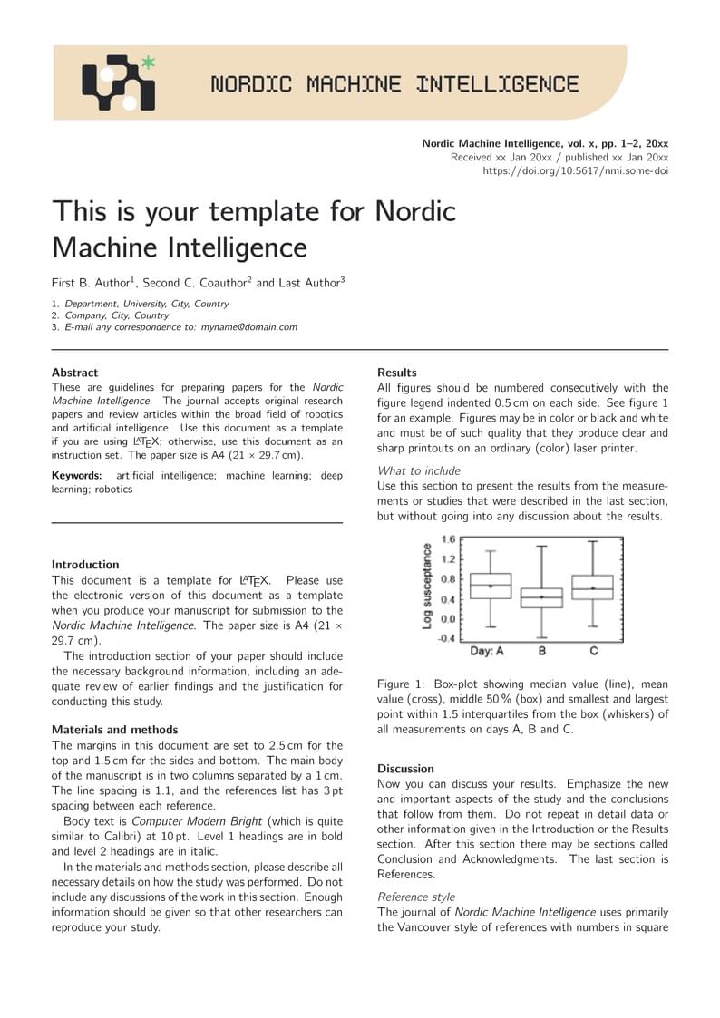 Nordic Machine Intelligence Template