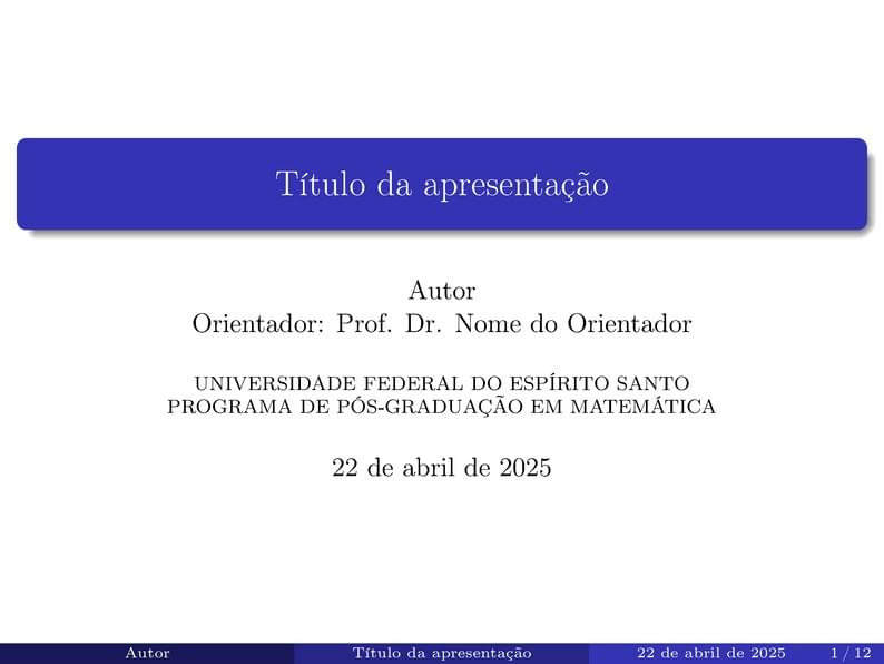 Modelo de Defesa PPGMAT - UFES