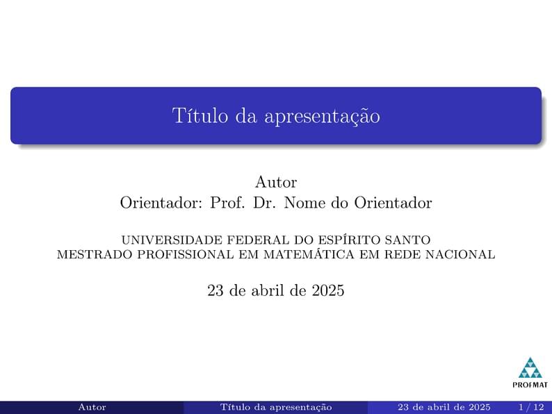 Modelo de Defesa PROFMAT - UFES