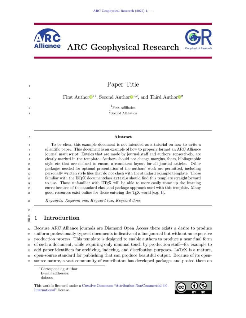 ARC-Geophysical Research Official Template