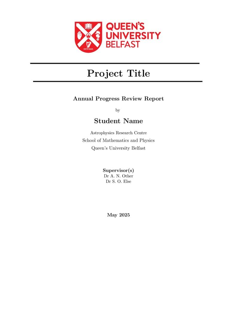 QUB APR template