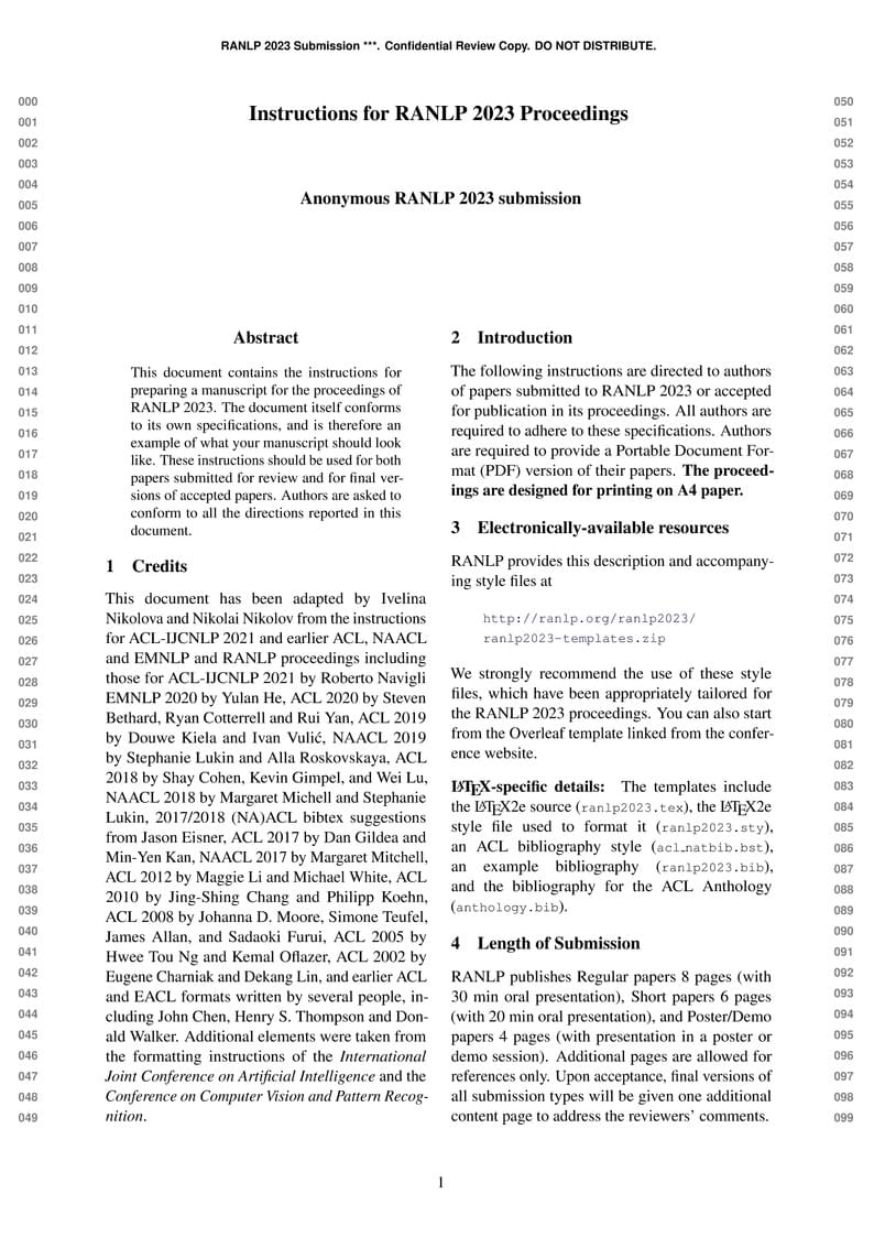 Instructions for RANLP 2025 Proceedings