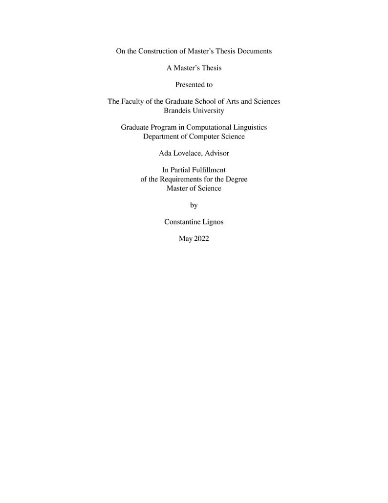 Brandeis University Thesis Template