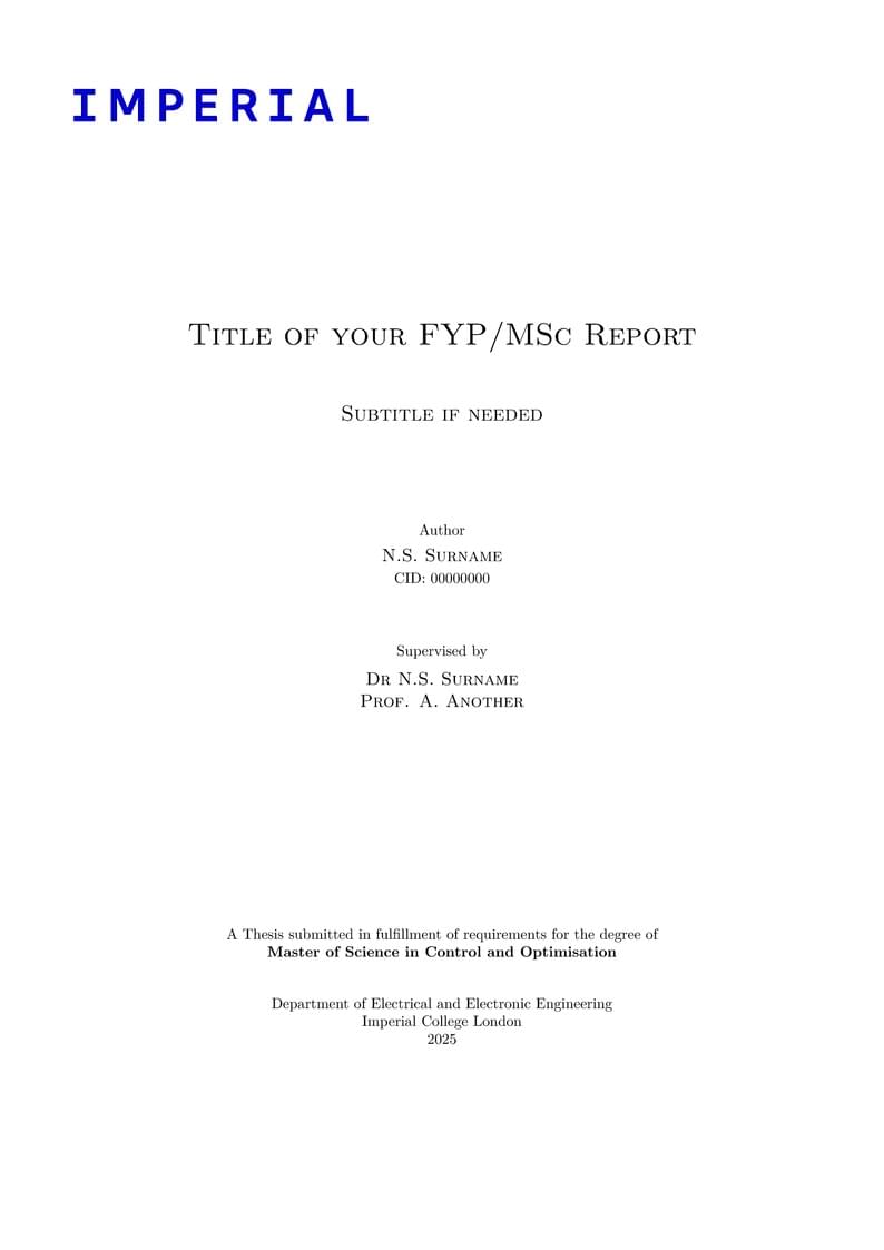 MEng-BEng-MSc Report Template EEE Imperial College London v1.3.0