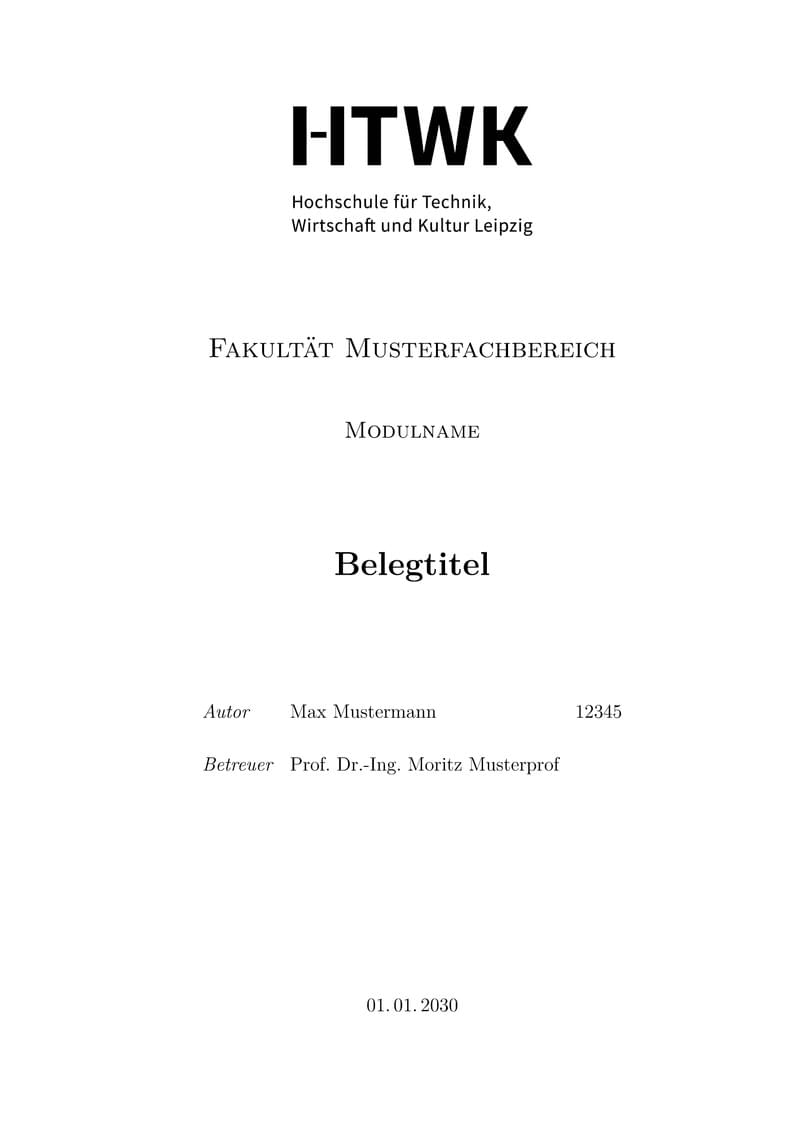 Belegarbeit HTWK Leipzig