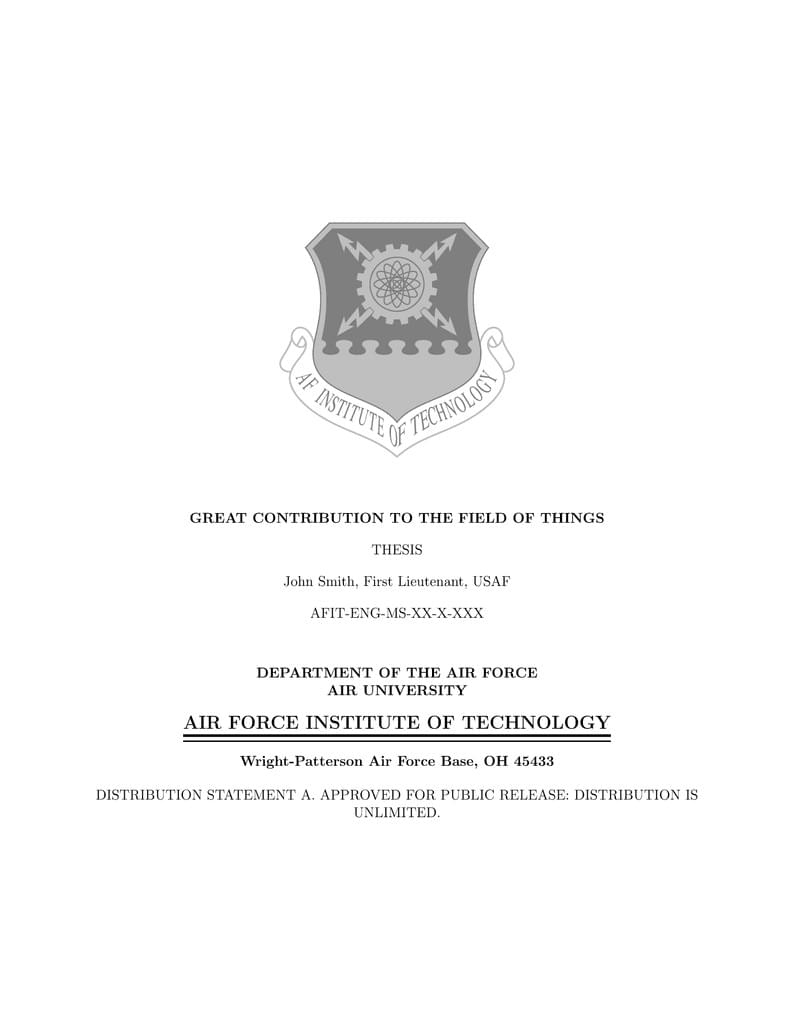 AFIT Thesis Template