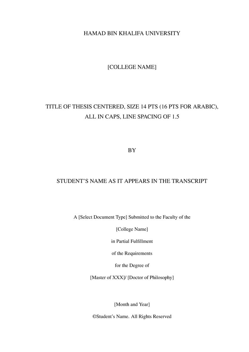 HBKU Official Thesis Template 2025