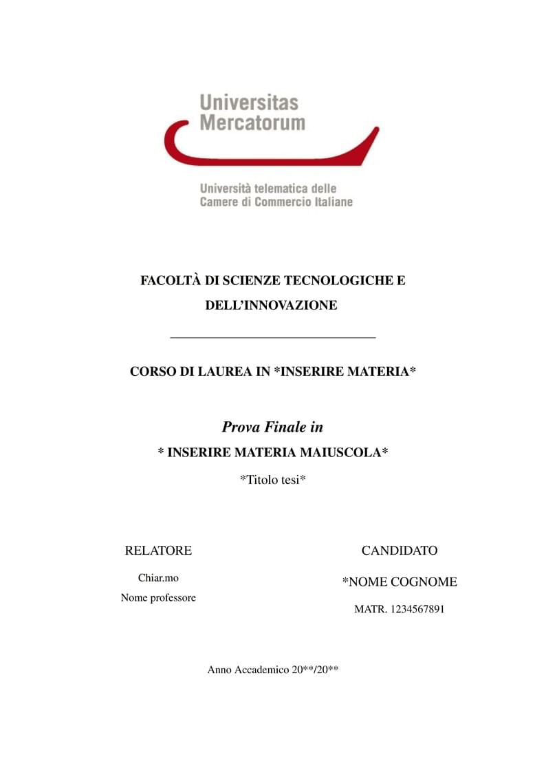 Tesi Universitas Mercatorum