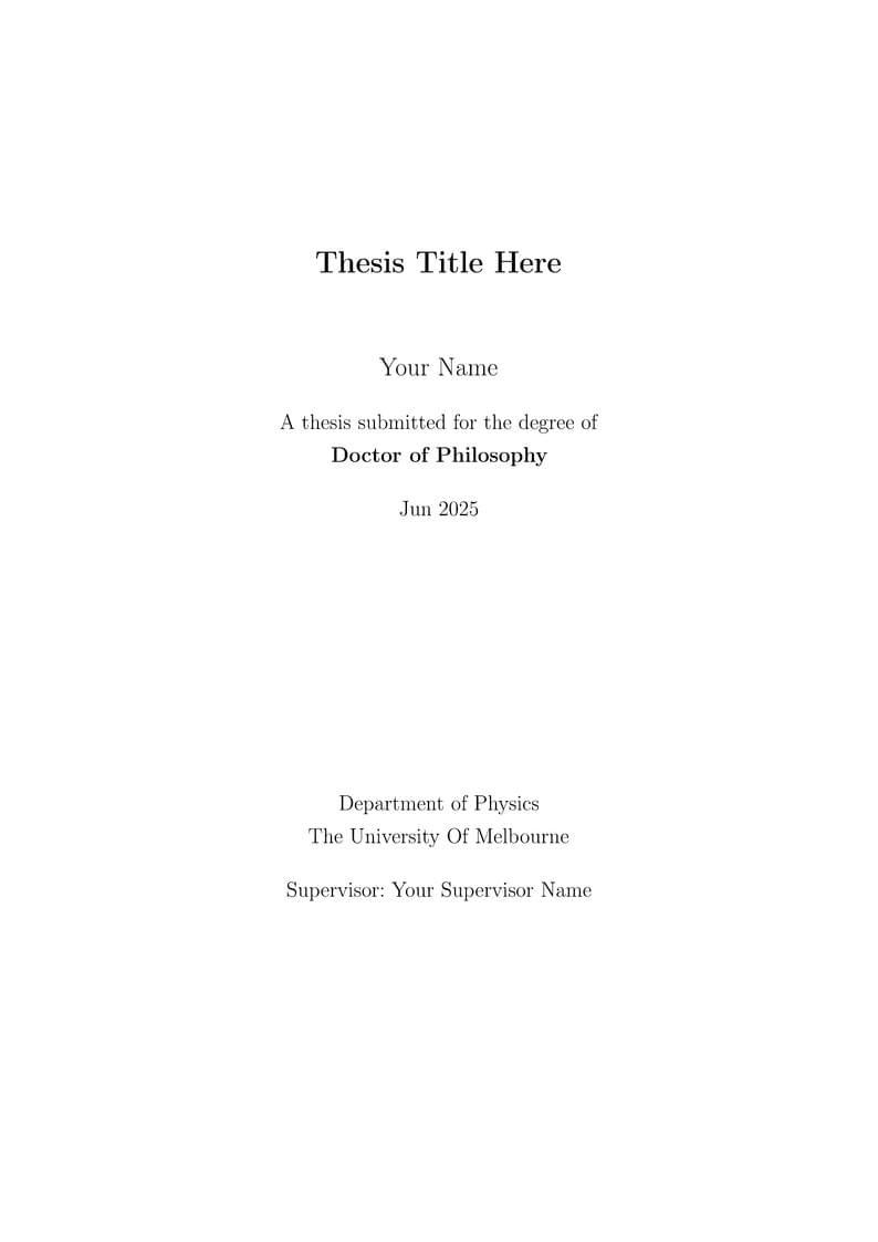 University of Melbourne Thesis Template 2025